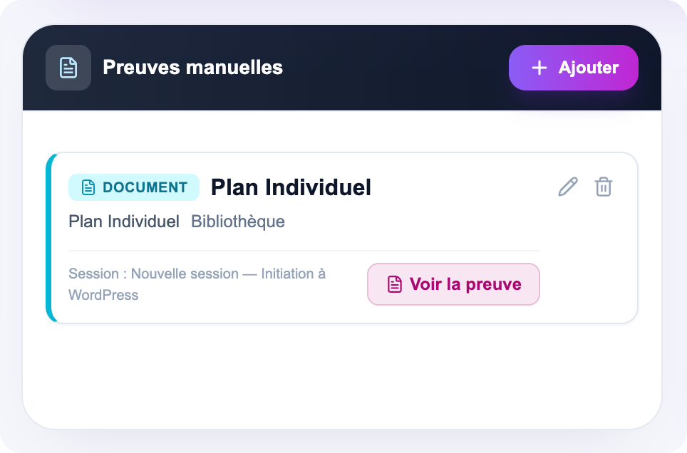 Preuves manuelles Qualiotech
